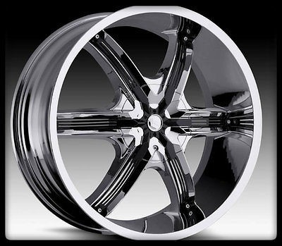 26 X 9.5 Milanni 460 BELAIR 6 CHROME 5X120 CAMARO CAPRICE WHEEL RIMS 