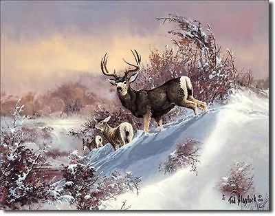 BLAYLOCK MULLEYS ON CREEK Metal Tin Sign Deer Snow Home Room Decor 