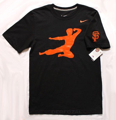 BRUCE LEE SAN FRANCISCO GIANTS NIKE BLACK FLYING KICK T SHIRT  ALL 