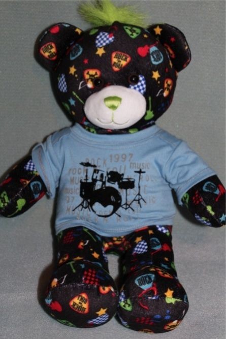 Build A Bear Green Mohawk Plush Toy Bear  Player