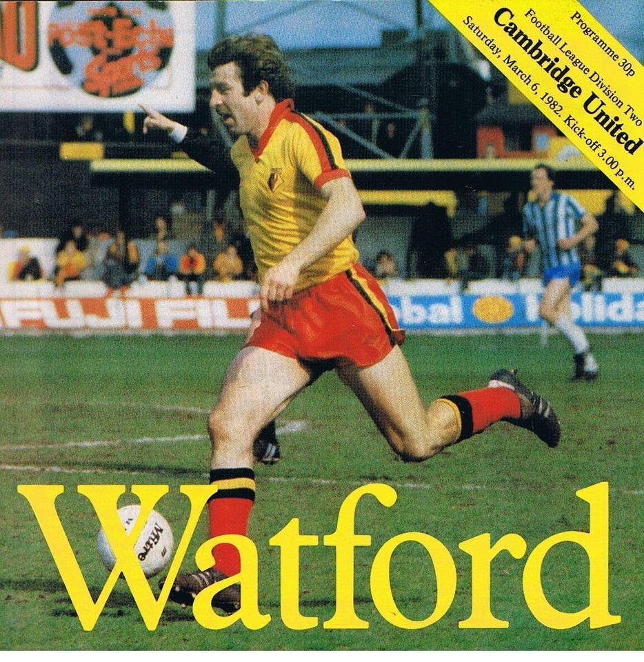 Watford v Cambridge United FC 06/03/82 (Vicarage Road) football 