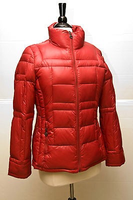 NWT Calvin Klein Womens Packable Light Weight RED Down Jacket