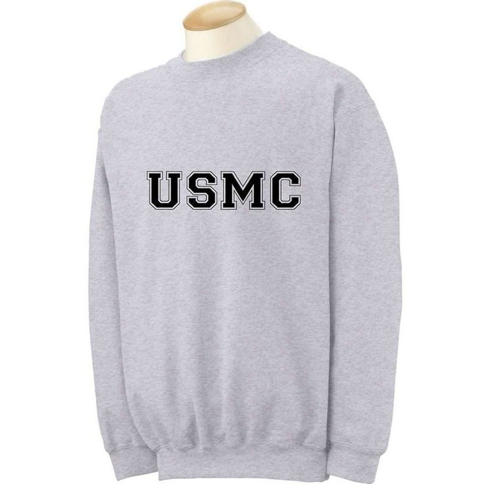 USMC MARINE CORP CREWNECK SWEATSHIRT GREY MARINES