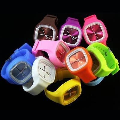   10pcs Fashion Unisex Jelly Candy Sports Quartz Wrist Watch,WG12