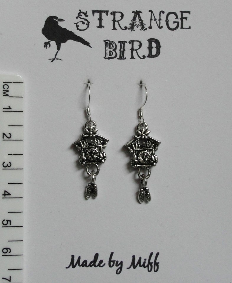 Cuckoo for clocks earrings clock cuckoos quirky weird