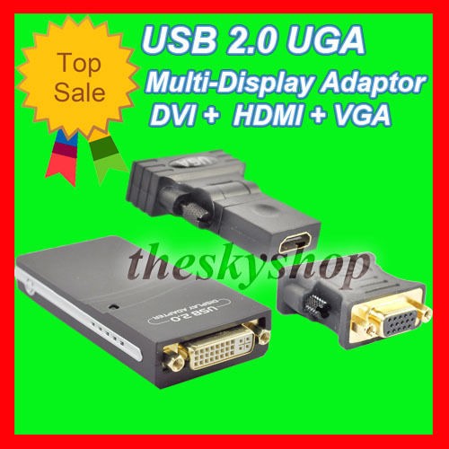 New Video Card USB 2.0 To DVI VGA HDMI Display Adapter #UA CA#A
