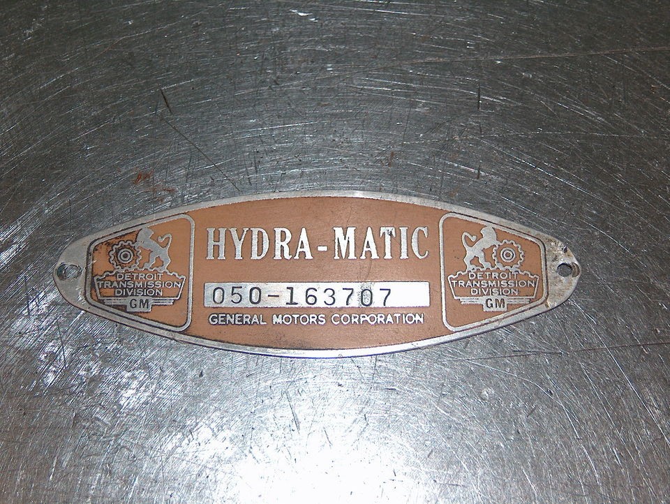 VINTAGE TRANSMISSION IDENTIFICATION TAG BADGE PLATE 1941 OLDSMOBILE 