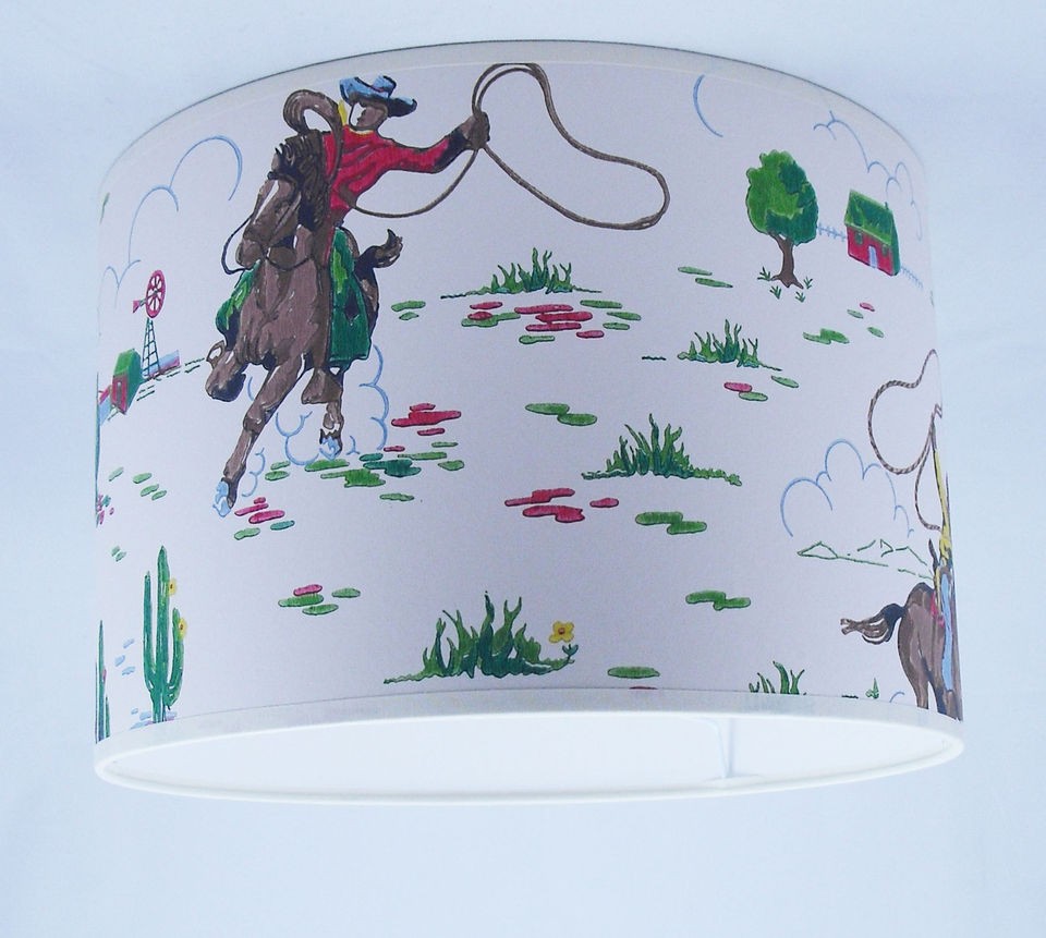 Lampshade in Cath Kidston Cowboy Wallpaper