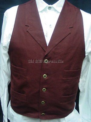 Frontier Classics OLD WEST Cowboy Frontier western burgundy mens vest 