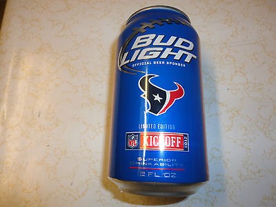 BUD LIGHT BEER  HOUSTON TEXANS   NFL LIMITED EDITION  12oz. Alum 