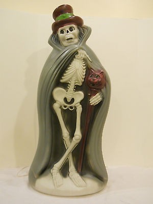 NEW HALLOWEEN BLOW MOLD YARD DECOR SKELETON WITH CAT PLASTIC LIGHT UP