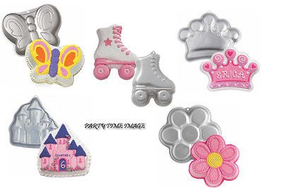 Wilton Shaped Cake pan W/FREE Balloons u Pick,Castle,Crown,Daisy,Skate 