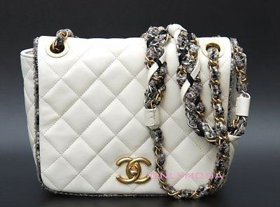 CHANEL Classic 11P Tweedy White flap Shoulder Bag Purse Handbag NEW