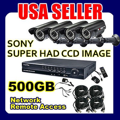   Channel Outdoor SONY CCD Security Camera System with 500GB HDD @ USA