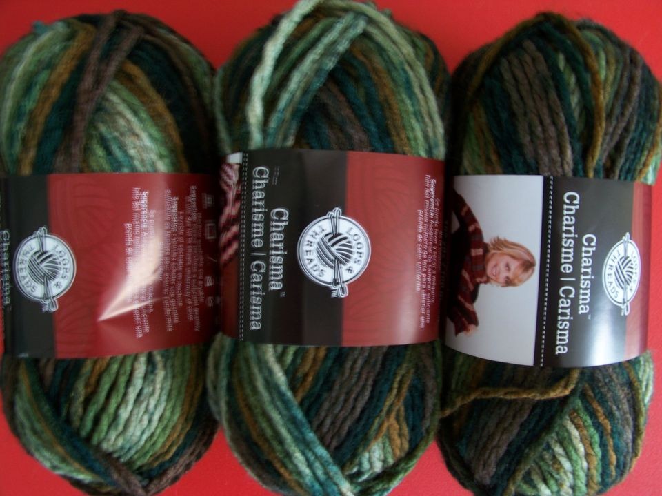 Loops & Threads Charisma bulky yarn, Deep Woods, lot of 3