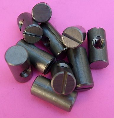   Steel Cross Dowels / Barrel Nuts CNC M6 P1.0 10mm x 20mm Center Hole