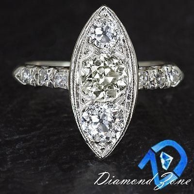 46ct TRUE ART DECO VINTAGE OEC DIAMONDS ENGAGEMENT MARQUISE COCKTAIL 