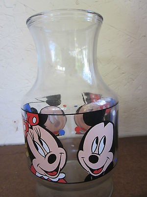 Mickey & Minnie Mouse Glass Pitcher