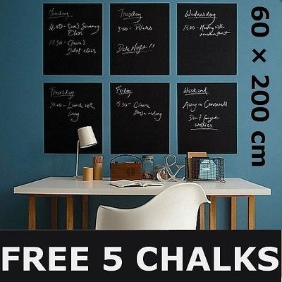 60×200cm Blackboard Removable Vinyl Wall Sticker Chalkboard Decal 