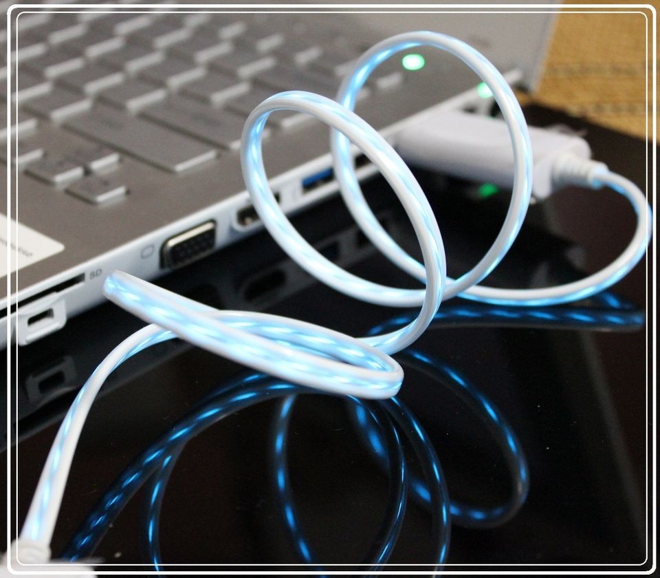 Flowing LED Data Sync & Charge Charging Cable fr i Pod Touch i Pad i 