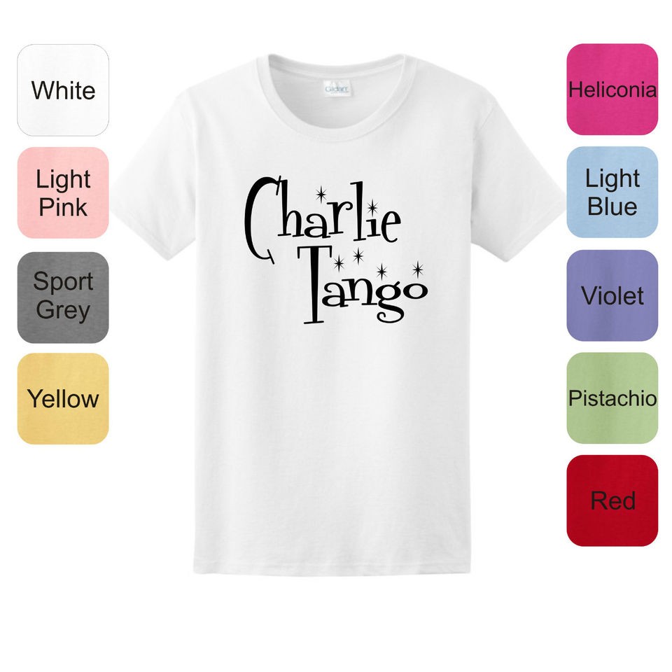 Charlie Tango LADIES T Shirt 50 Fifty Shades of Grey Gray Book 