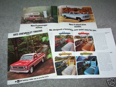 1973 CHEVROLET PICKUP TRUCK, 18 Page BROCHURE, CATALOG