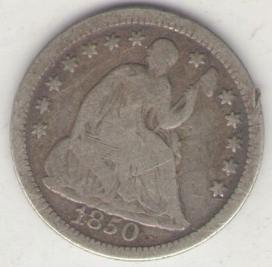 USA US COIN 1/2 DIME 1850 VG+