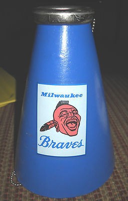 VINTAGE 1960S ATLANTA BRAVES 8 INCH MEGAPHONE WITH CHAIN