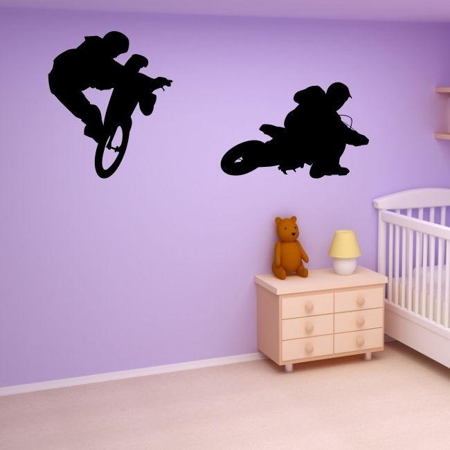 BMX Bike Wall Art Sticker Kids Stickers Vinyl Bedroom Childrens Large 