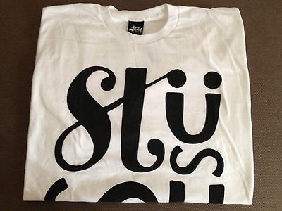 New with Tags Stussy Worldwide Tee White Mens Short Sleeve T Shirt 