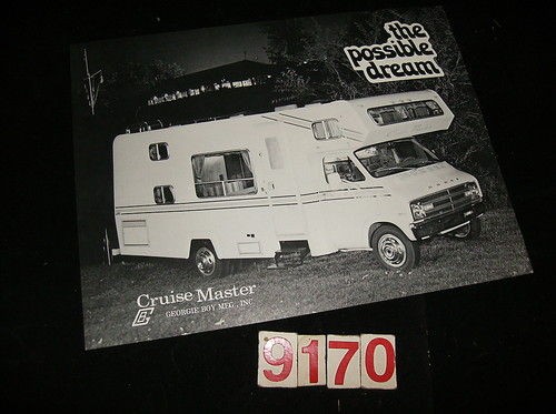 1978 Georgie Boy Cruise Master Motorhome Sales Sheet