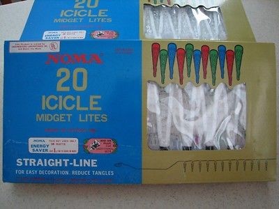 VINTAGE NOMA CHRISTMAS ICICLE LIGHTS 1970s 20 LIGHTS