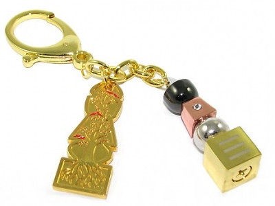   Element Trinity Pagoda With Om Ah Hum Keychain Ring Hanging Amulet