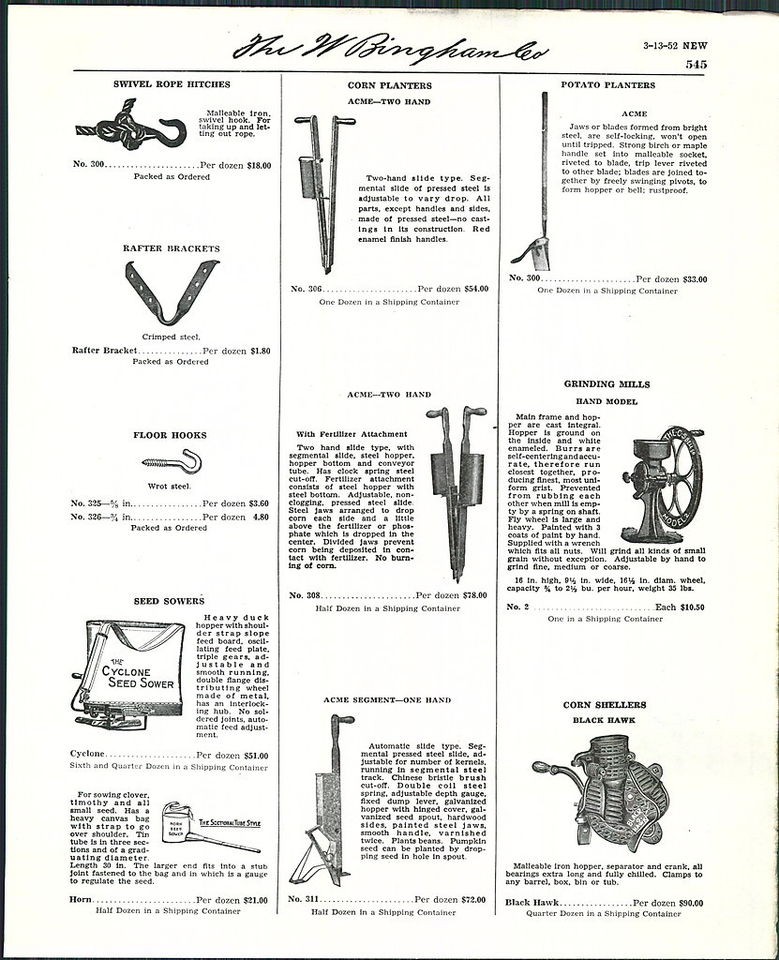 1950   53 AD Acme Corn Planters Segment Potato Black Hawk Corn 