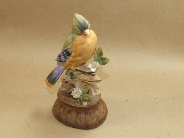 Vintage Lenwile China Ardalt Japan Music Box Blue Bird & Flowers *