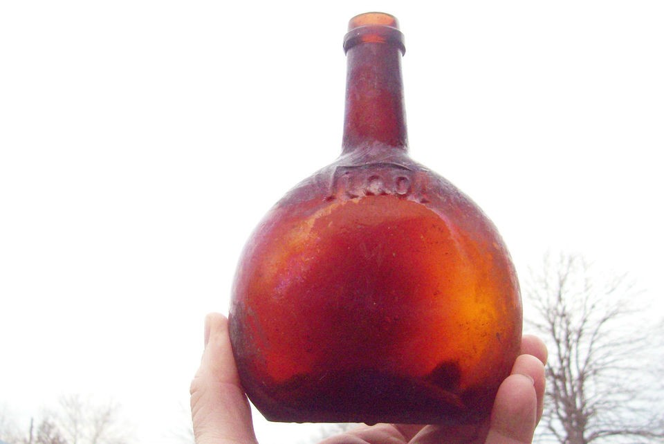 VINOL COD LIVER OIL TONIC 1898 HAND BLOWN AMBER MEDICINE BOTTLE