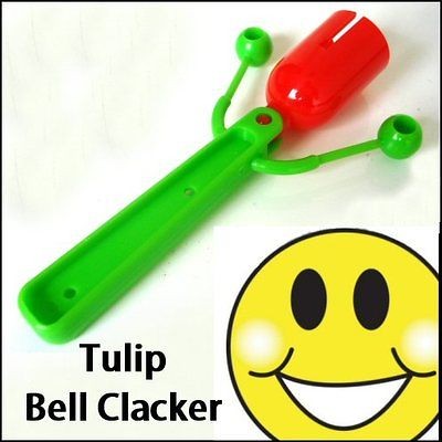   TOY TULIP BLOCK BELL CLACKER PLASTIC castanets clapper RATTLE NEW