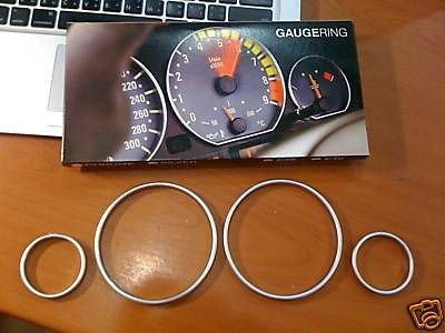 BMW E39 4D DASH CLUSTER GAUGE RINGS SILVER SATIN