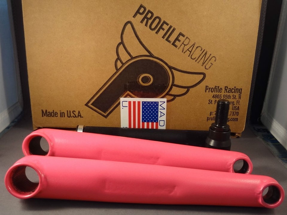 Profile GDH Pink BMX Chromoly Crank 3 Piece 175 mm Park Street Bike 