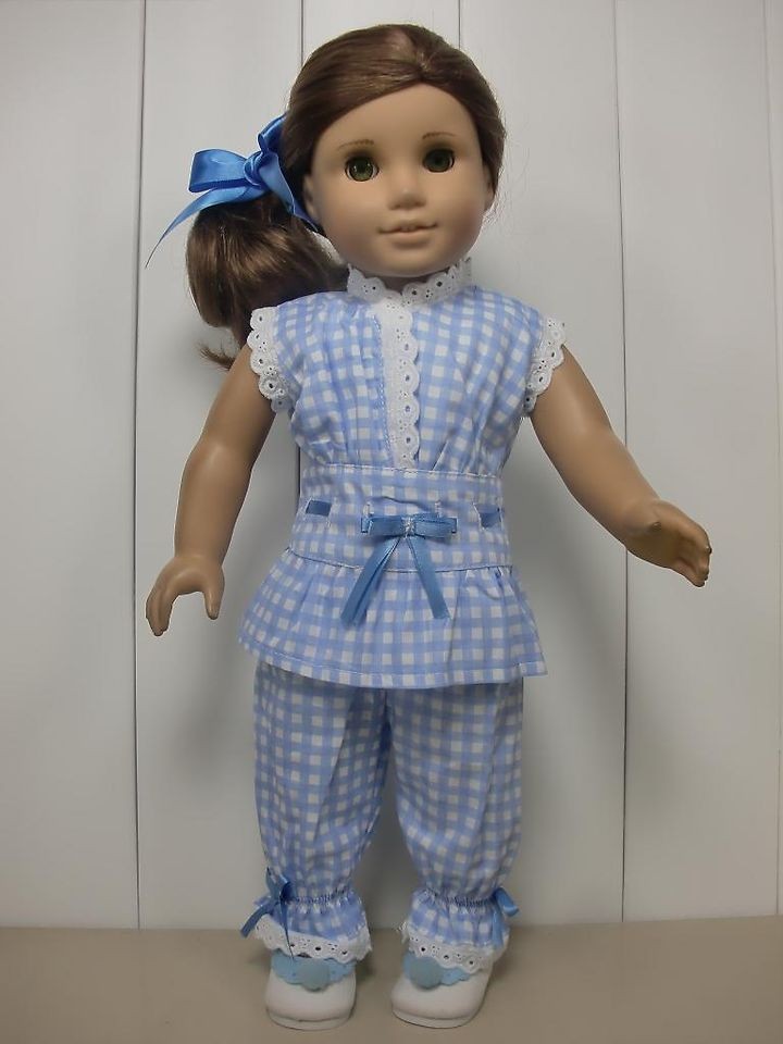 3PCs Doll Clothes Outfits White Pajamas for 18 american girl new 