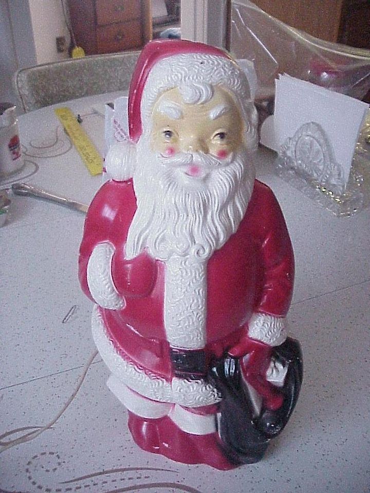   Foot Tall 1968 Light Up Santa Claus Blow Mold Plastic Empire Plastic