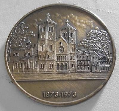 Old Brass Coin Medal ABBEY Conception MO 1873 1973