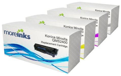  Set Remanufactured Konica Minolta QMS2400 Laser Toners for Printers