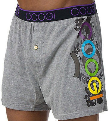 NWT Mens Coogi Boxers Gray w/ Purple  LARGE