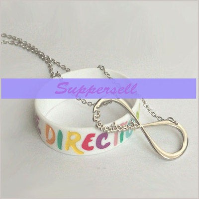 One Direction Directioner Necklace with white colorful bracelet