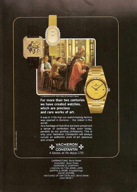 Vacheron Constantin Watch Advertisement 1982