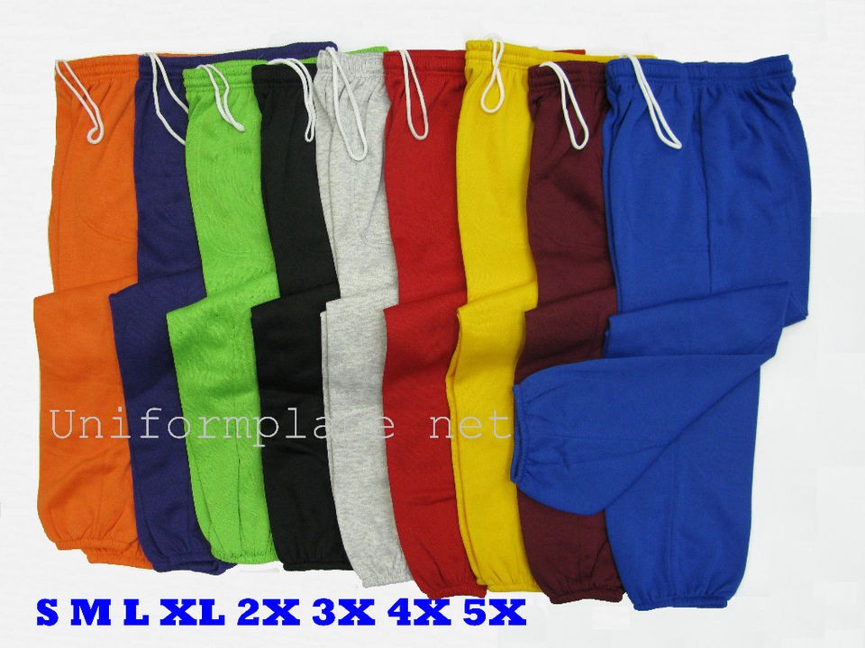 New MENS SWEATPANTS FLEECE COLORS SIZE WORKOUT GYM L