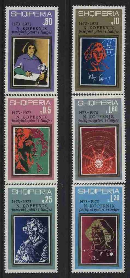 Albania MNH Sc 1481 86 Mi 1604 09 Val 6 Euro Copernicus