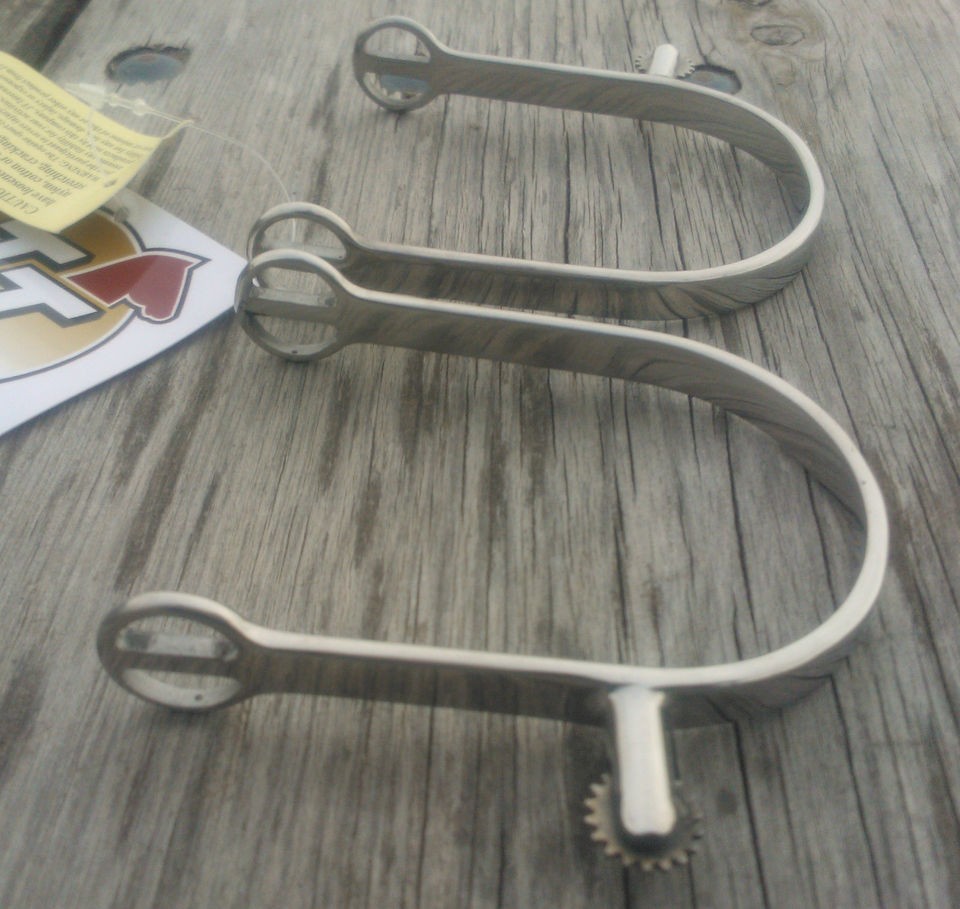 Ladies stainless steel English spurs w/side rowel