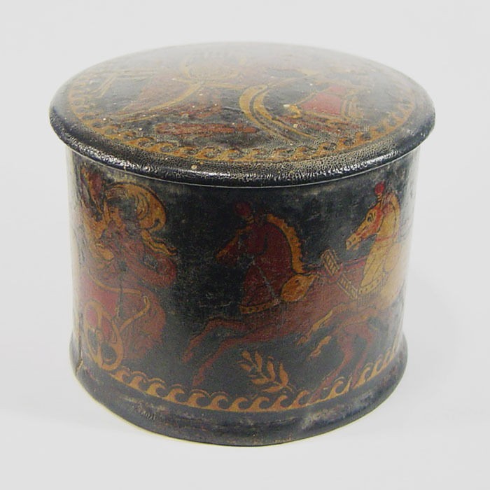 Nice powder box Papier Mache GREEK design trinket box